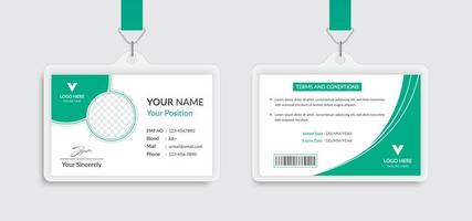 Horizontal employee id card template design vector