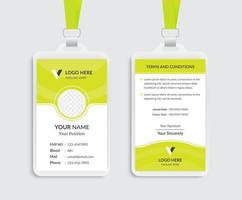 Vertical employee id card template design vector