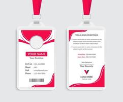diseño de plantilla de tarjeta de identificación vertical roja