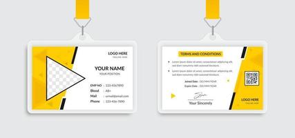 Employee id card template design vector