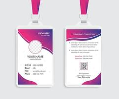 Gradient id card template design vector