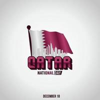 ilustración vectorial del día nacional de qatar. adecuado para carteles y pancartas de tarjetas de felicitación. vector