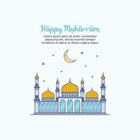 Vector illustration of happy new Hijri year 1443. Happy Islamic New Year. Graphic design for the decoration of gift certificates, banners and flyer.