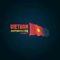 feliz día de la independencia de vietnam ilustración vectorial. adecuado para tarjetas de felicitación, afiches y pancartas. vector