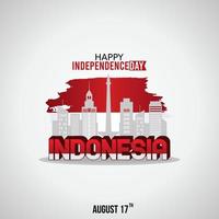 feliz día de la independencia de indonesia ilustración vectorial. adecuado para carteles y pancartas de tarjetas de felicitación. vector