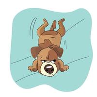 beagle enojado kawaii. razas de perros - ilustración vectorial