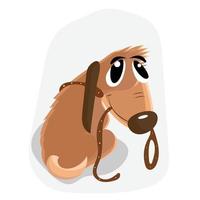Cartoon of puppy carrying a leash - Vector