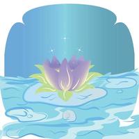 Water lily flower. Lotus flower blossom - Vector
