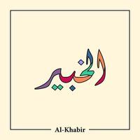 Asmaul Husna Arabic calligraphy vector design translation is 99 name of allah