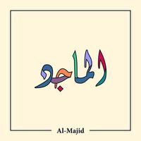 Asmaul Husna Arabic calligraphy vector design translation is 99 name of Allah