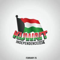 ilustración vectorial del día de la independencia de kuwait. adecuado para carteles y pancartas de tarjetas de felicitación. vector