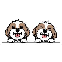 Cute dibujos animados de perro shih tzu, ilustración vectorial vector