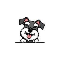 lindo cachorro schnauzer miniatura caricatura sonriente, ilustración vectorial vector