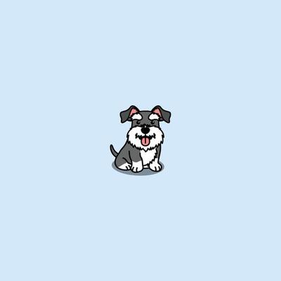 Cute miniature schnauzer puppy sitting cartoon, vector illustration 6936485  Vector Art at Vecteezy
