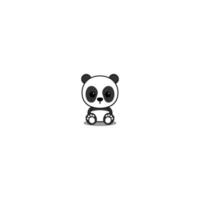 lindo panda sentado dibujos animados, ilustración vectorial vector