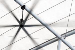 Electric roof fan and the white canvas roofing photo