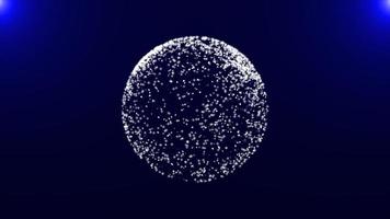 Blue particle globe particle technology background