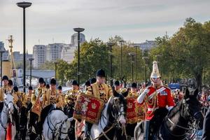 LONDON, UK, 2005. Band of the Lifeguards parading on horseback photo