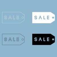 Label sale  the black and white color icon . vector