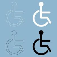 Sign of the disabled  the black and white color icon . vector