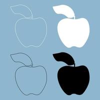 Apple  the black and white color icon . vector