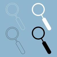 Loupe  the black and white color icon . vector