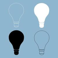 Bulb  the black and white color icon . vector