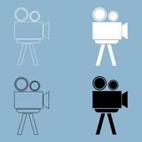 Cinematograph  the black and white color icon . vector