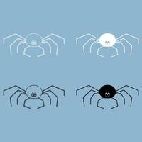 araña el icono de color blanco y negro. vector