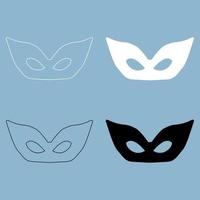 Mask  the black and white color icon . vector