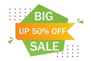 Web banner, template, postcard advertising big sale 50 percent off abstract style - Vector