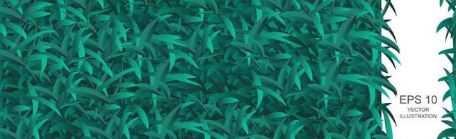 textura de patrón de fondo panorámico de prado herboso verde oscuro realista - vector