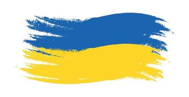 Blue-orange brush strokes of paint flag of Ukraine on a white background - Vector