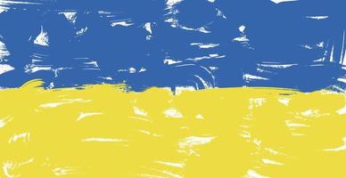 Abstract panoramic background blue-orange flag of Ukraine with brush strokes of paint - Vector
