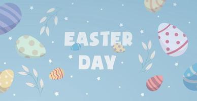 Beautiful Easter background with congratulations on the Easter holiday - Vector