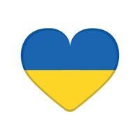 corazón pintado con los colores de la bandera del país independiente ucrania sobre un fondo blanco - vector