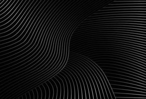 fondo negro abstracto con líneas de onda diagonales, diseño de patrón de línea retro de vector degradado. gráfico monocromático.
