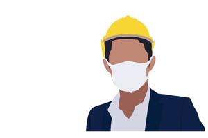 Industrial engineer isolated cartoon vector illustration, Foreman worker in hard hat