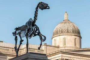 London, UK, 2015. Hans Haacke statue Gift Horse in Trafalgar Square photo