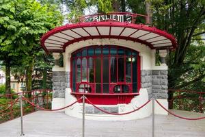 SAN PELLEGRINO, LOMBARDY, ITALY, 2019. Old unused ticket office for the Spa photo