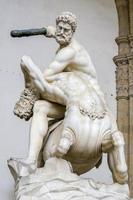 FLORENCE, TUSCANY, ITALY, 2019. Hercules and Nessus statue at Loggia dei Lanzi, Piazza della Signoria photo