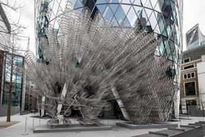 London, UK, 2015. Ai Weiwei's new Forever Sculpture  outside London's Gherkin Building photo