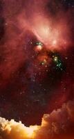 RED Space background. Elements of this image furnished by NASA. photo