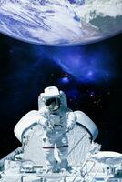 Astronaut and spaceship. Elements of this image furnished by NASA. photo