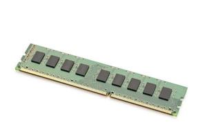 RAM memory module isolated on white background. Computer hardware photo