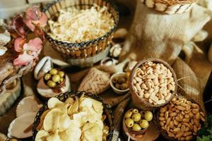 Abundance of food on the table photo