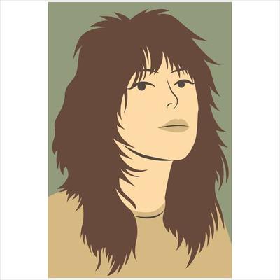 Female face character in flat cartoon style. Vector illustration