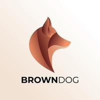 Gradient style brown dog logo Premium Vector