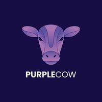 Gradient style purple cow logo Premium Vector