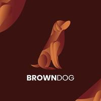 Gradient style brown dog logo Premium Vector